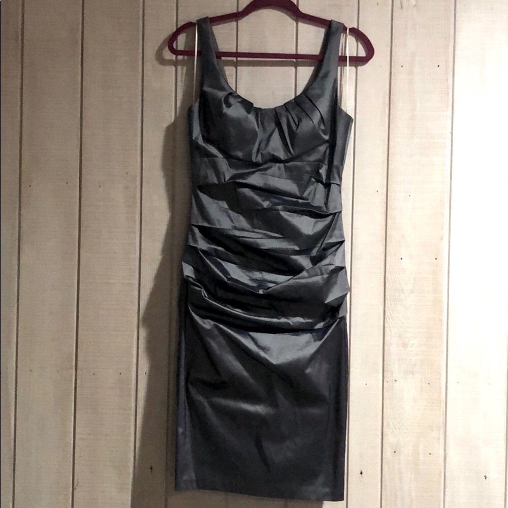Melrose gunmetal gray silver form fitting dress